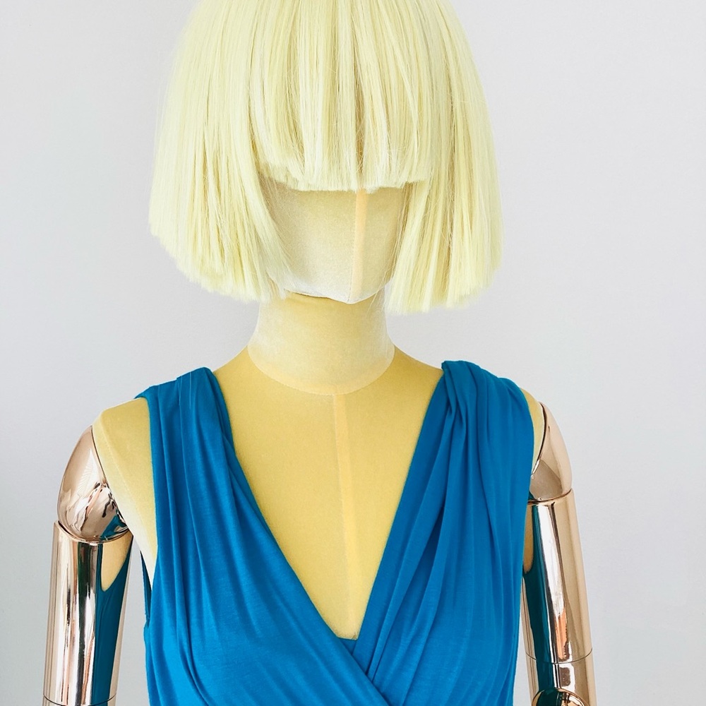 Emili PUCCI V Neck Sleeveless Knee Length in Vibrant Blue Dress SZ XS-S - Picture 5 of 8